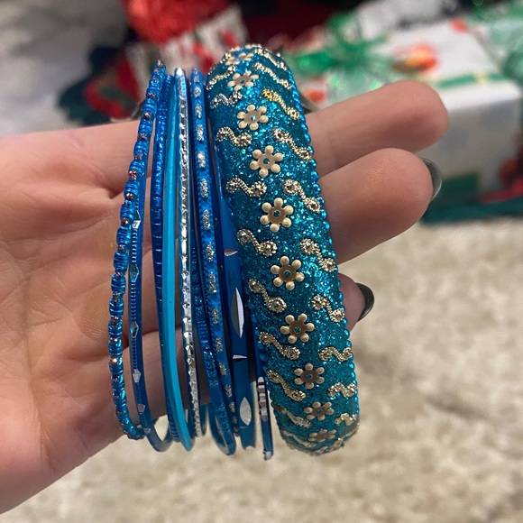 Lane Bryant Teal and Gold Bangle Collection - Picture 3 of 3